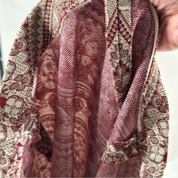 Vintage womens handmade fits as a size XS maroon tan midi 70s - Picture 6 of 7